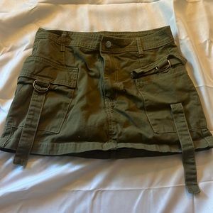 y2k grunge green mini skirt